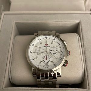 Women Michele Sport Sail Stainless Diamond Watch